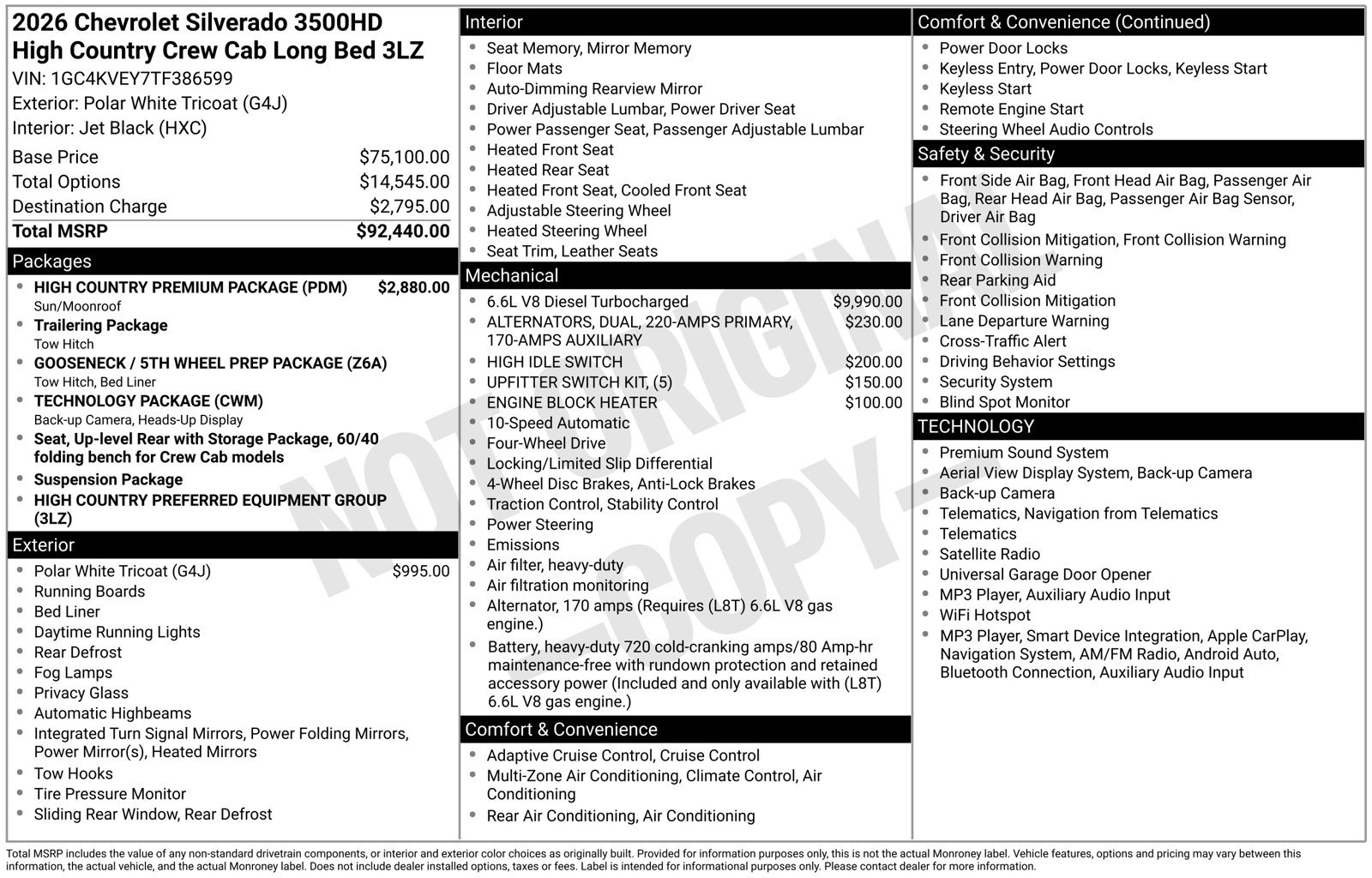 New 2026 Chevrolet Silverado 3500 High Country w/ High Country Premium Package AWD/4WD image 3