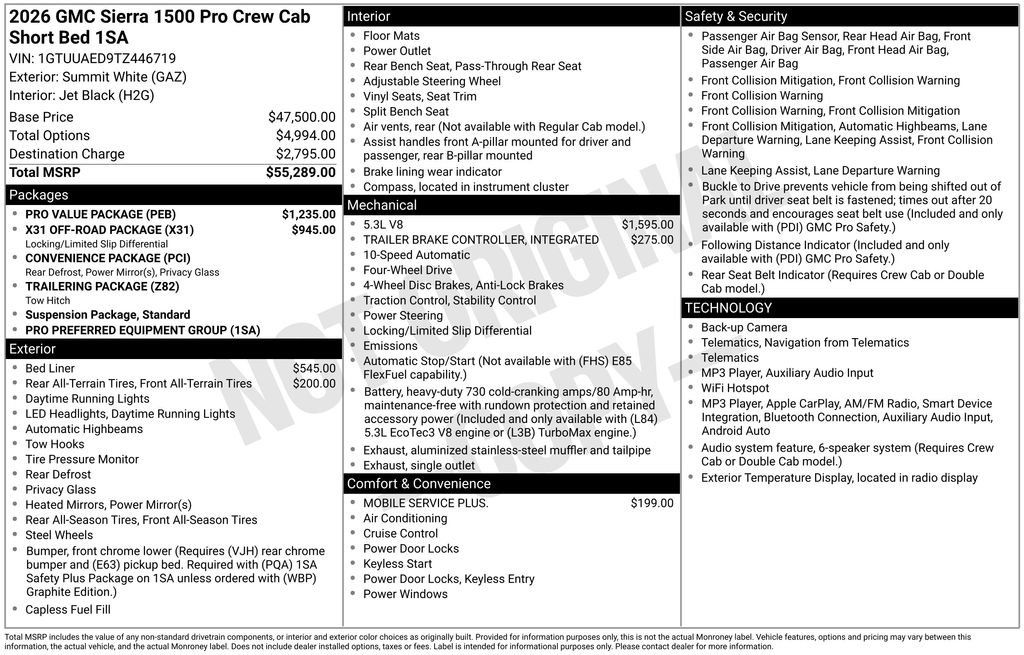 New 2026 GMC Sierra 1500 Pro w/ Pro Value Package AWD/4WD image 22