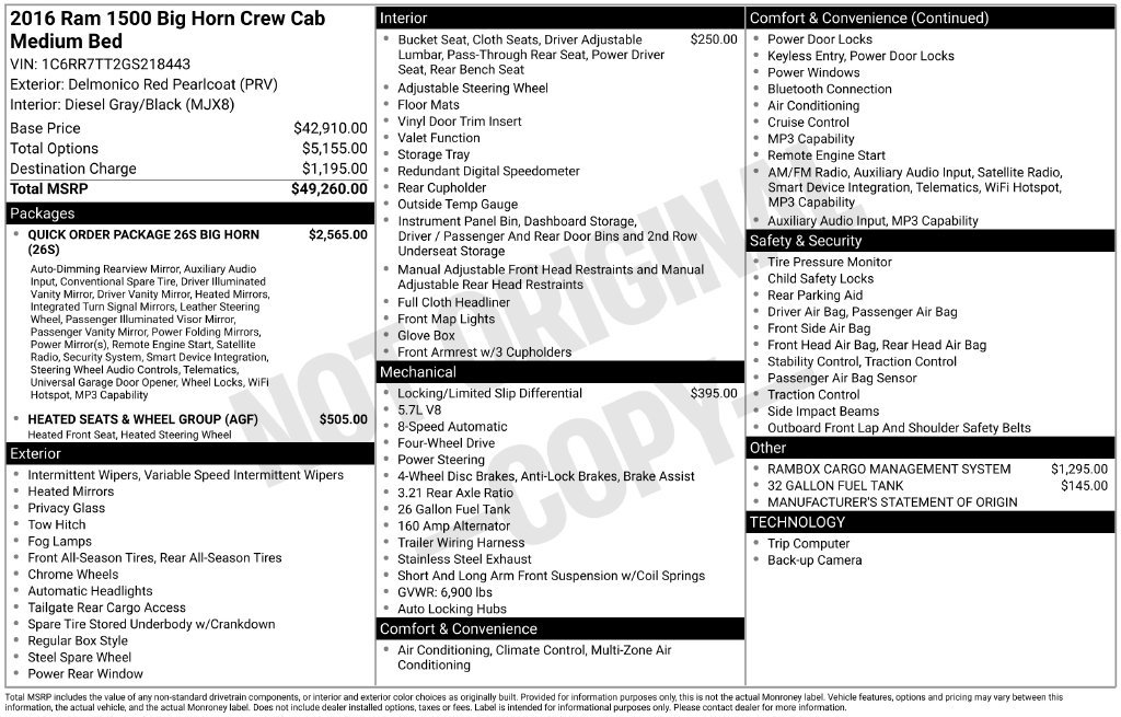 Used 2016 RAM 1500 Big Horn AWD/4WD image 5