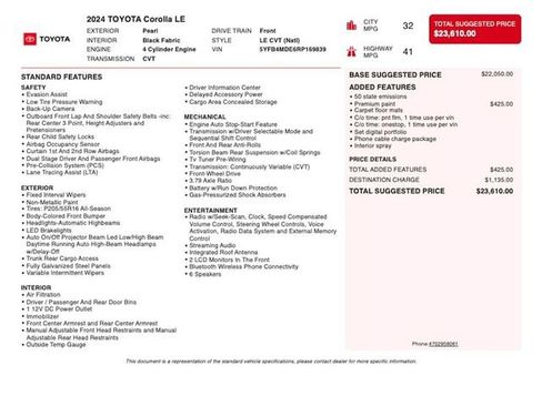 Used 2024 Toyota Corolla LE FWD image 3