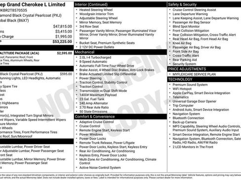New 2026 Jeep Grand Cherokee L Limited w/ Limited Altitude Package AWD/4WD image 2