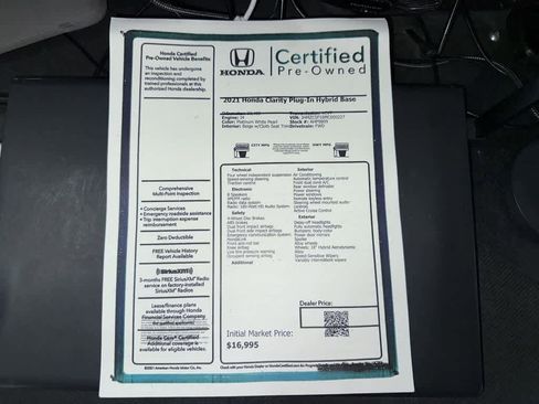 Used 2021 Honda Clarity Plug-In Hybrid image 13