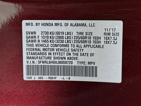 Used 2018 Honda Odyssey Touring image 12