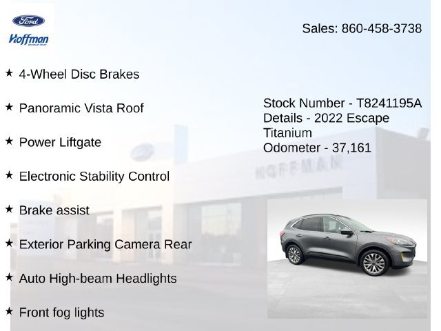 Certified 2022 Ford Escape Titanium w/ Class II Trailer Tow Package AWD/4WD image 25