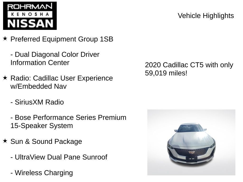 Used 2020 Cadillac CT5 Luxury w/ Sun And Sound Package AWD/4WD image 7