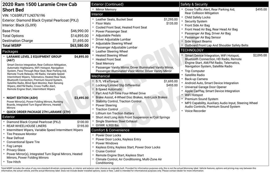 Certified 2020 RAM 1500 Laramie AWD/4WD image 7