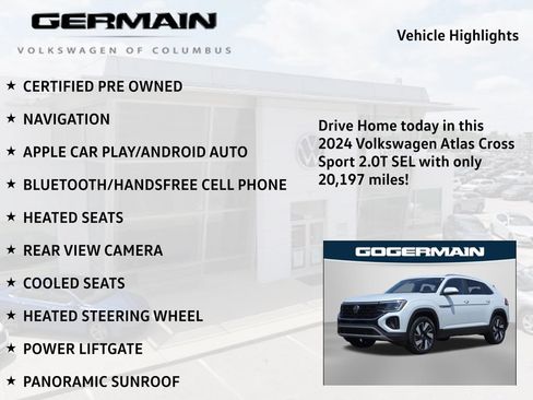 Certified 2024 Volkswagen Atlas Cross Sport SEL AWD/4WD image 6