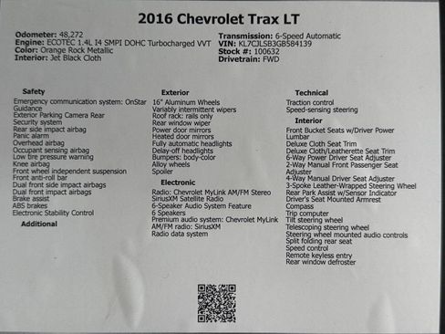 Used 2016 Chevrolet Trax LT w/ LT Convenience Package FWD image 49