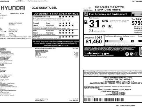 Used 2023 Hyundai Sonata SEL FWD image 51