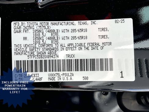 New 2025 Toyota Tundra TRD Pro AWD/4WD image 17
