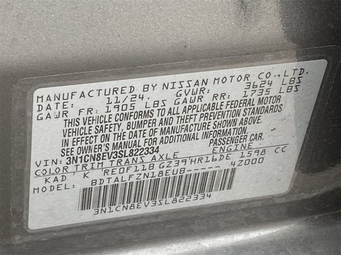 Certified 2025 Nissan Versa SV w/ Trunk Package image 11