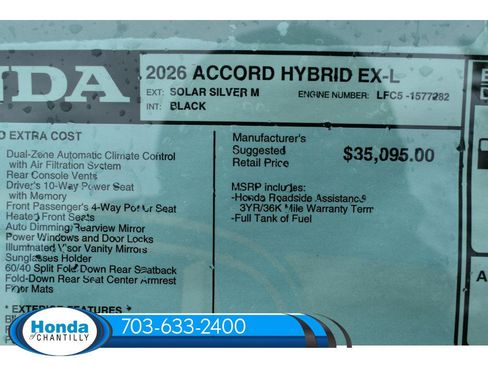 New 2026 Honda Accord Hybrid EX-L image 37