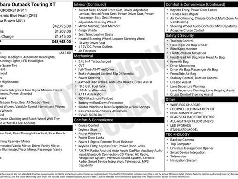 Certified 2024 Subaru Outback Touring XT AWD/4WD image 5