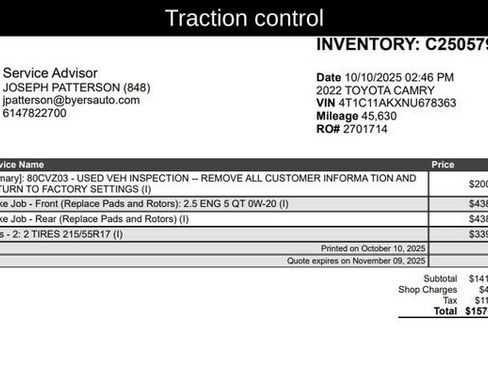 Used 2022 Toyota Camry LE image 9
