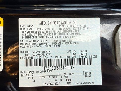 Used 2022 Ford Mustang GT Premium w/ Equipment Group 401A RWD image 30