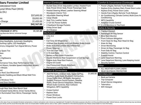 Certified 2025 Subaru Forester Limited w/ Popular Package #1 AWD/4WD image 3