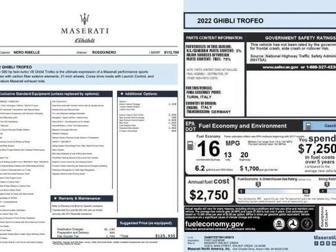 Used 2022 Maserati Ghibli Trofeo RWD image 7
