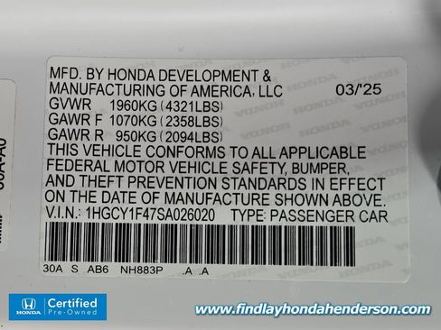 Certified 2025 Honda Accord SE image 14