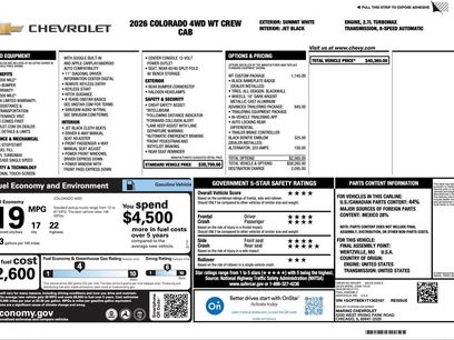 New 2026 Chevrolet Colorado W/T w/ WT Custom Package