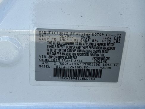 Certified 2025 Nissan Versa S w/ S Plus Package FWD image 35