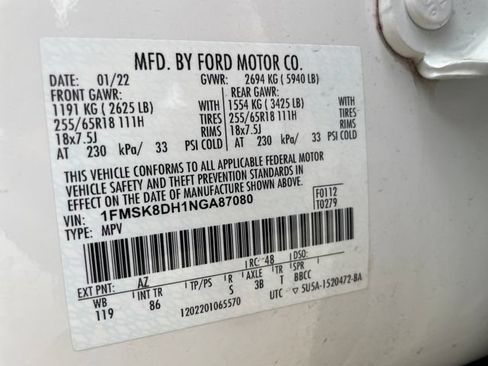 Used 2022 Ford Explorer XLT AWD/4WD image 19