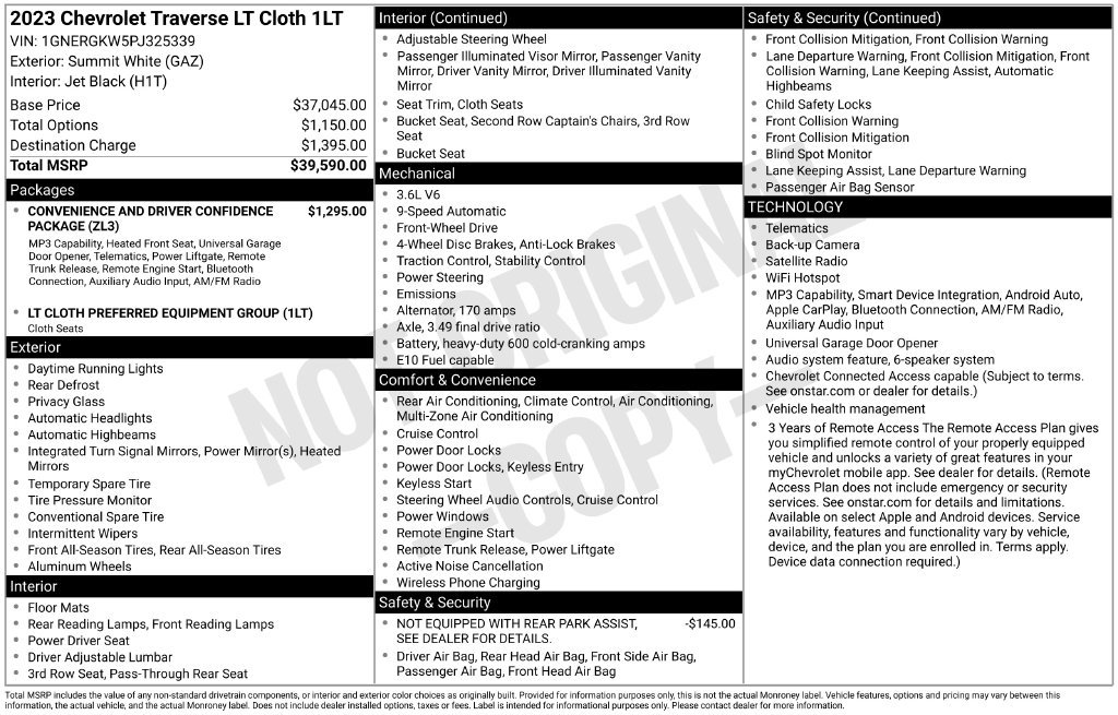 Used 2023 Chevrolet Traverse LT FWD image 3