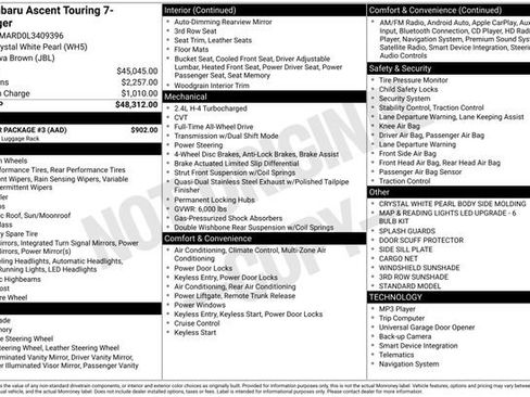 Used 2020 Subaru Ascent Touring w/ Popular Package #3 image 12