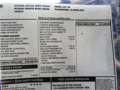 Used 2021 Cadillac Escalade Sport Platinum w/ Heavy-Duty Trailer Package image 21