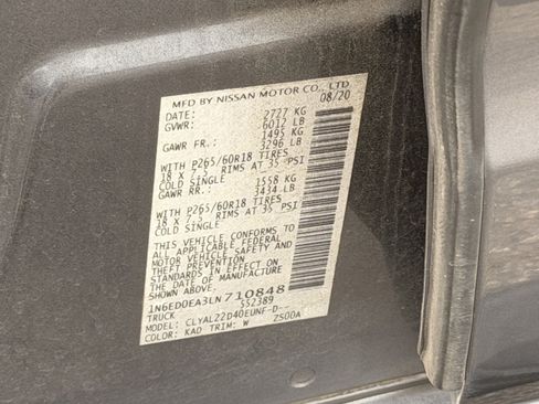 Used 2020 Nissan Frontier SV w/ Midnight Edition Floor Mats RWD image 35