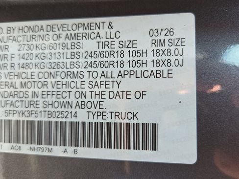 New 2026 Honda Ridgeline RTL image 22