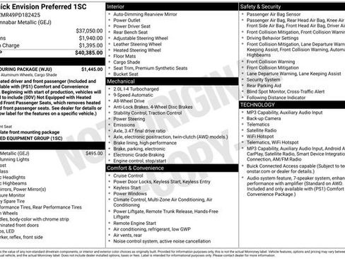 Certified 2023 Buick Envision Preferred w/ Sport Touring Package AWD/4WD image 6