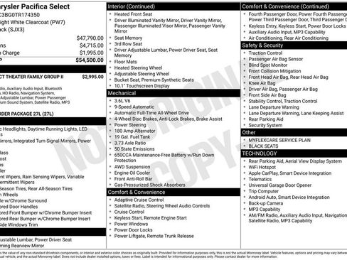New 2026 Chrysler Pacifica Select AWD/4WD image 6