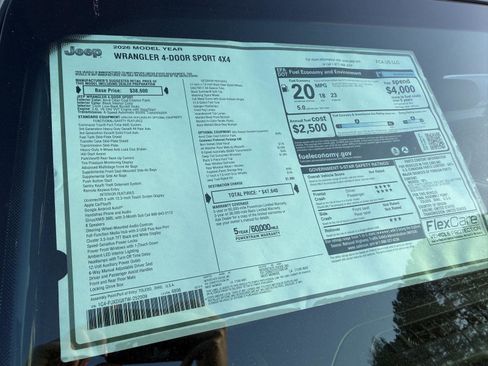 New 2026 Jeep Wrangler Unlimited Sport AWD/4WD image 25