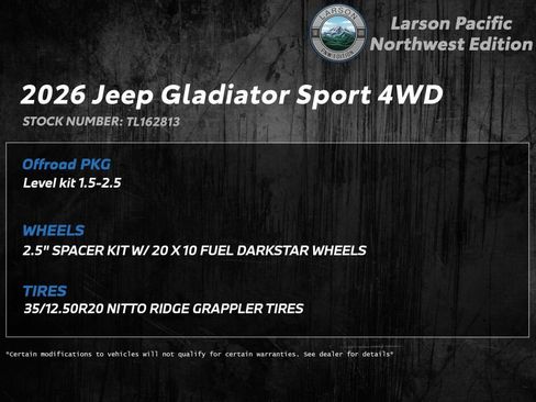 New 2026 Jeep Gladiator Sport image 3