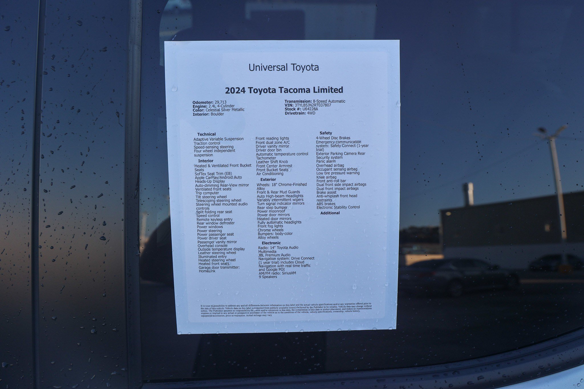 Used 2024 Toyota Tacoma Limited w/ Limited Package (LT) AWD/4WD image 49