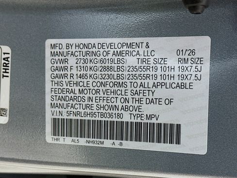 New 2026 Honda Odyssey Elite image 33