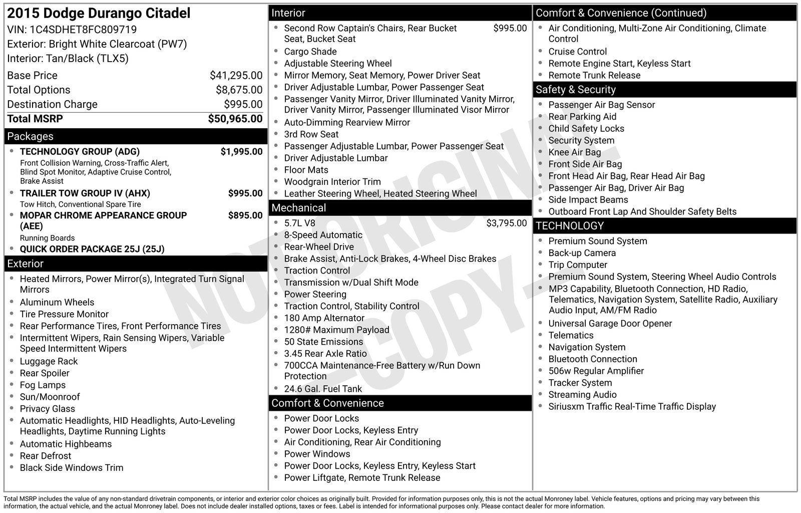 Used 2015 Dodge Durango Citadel w/ Technology Group RWD image 16