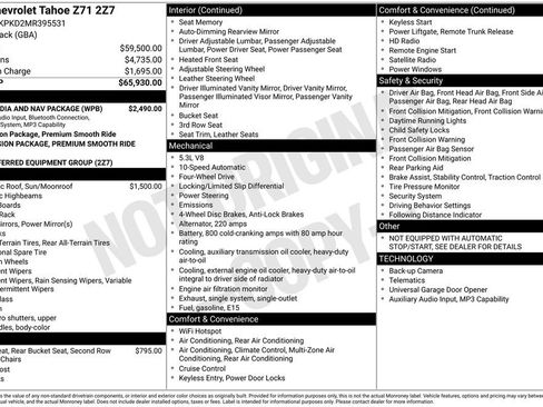 Used 2021 Chevrolet Tahoe Z71 w/ Rear Media and Nav Package AWD/4WD image 16