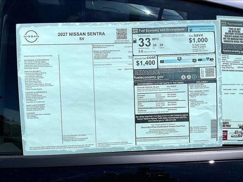 New 2027 Nissan Sentra SV w/ Floor Mat Package FWD image 12