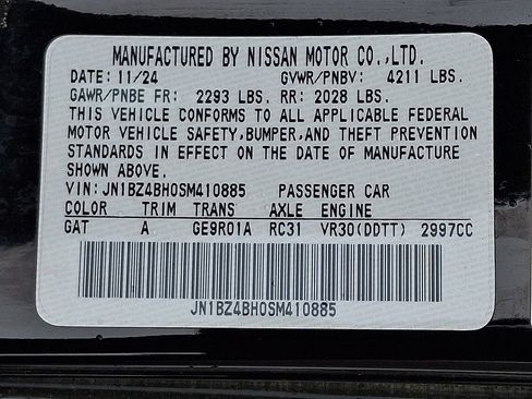 Certified 2025 Nissan Z Performance w/ Floor Mat Package RWD image 24