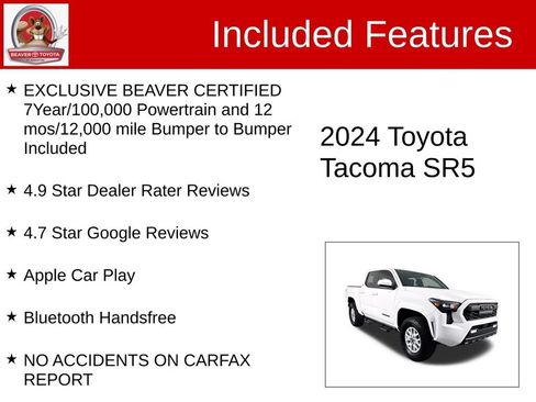 Used 2024 Toyota Tacoma SR5 w/ SR5 Upgrade Package image 4