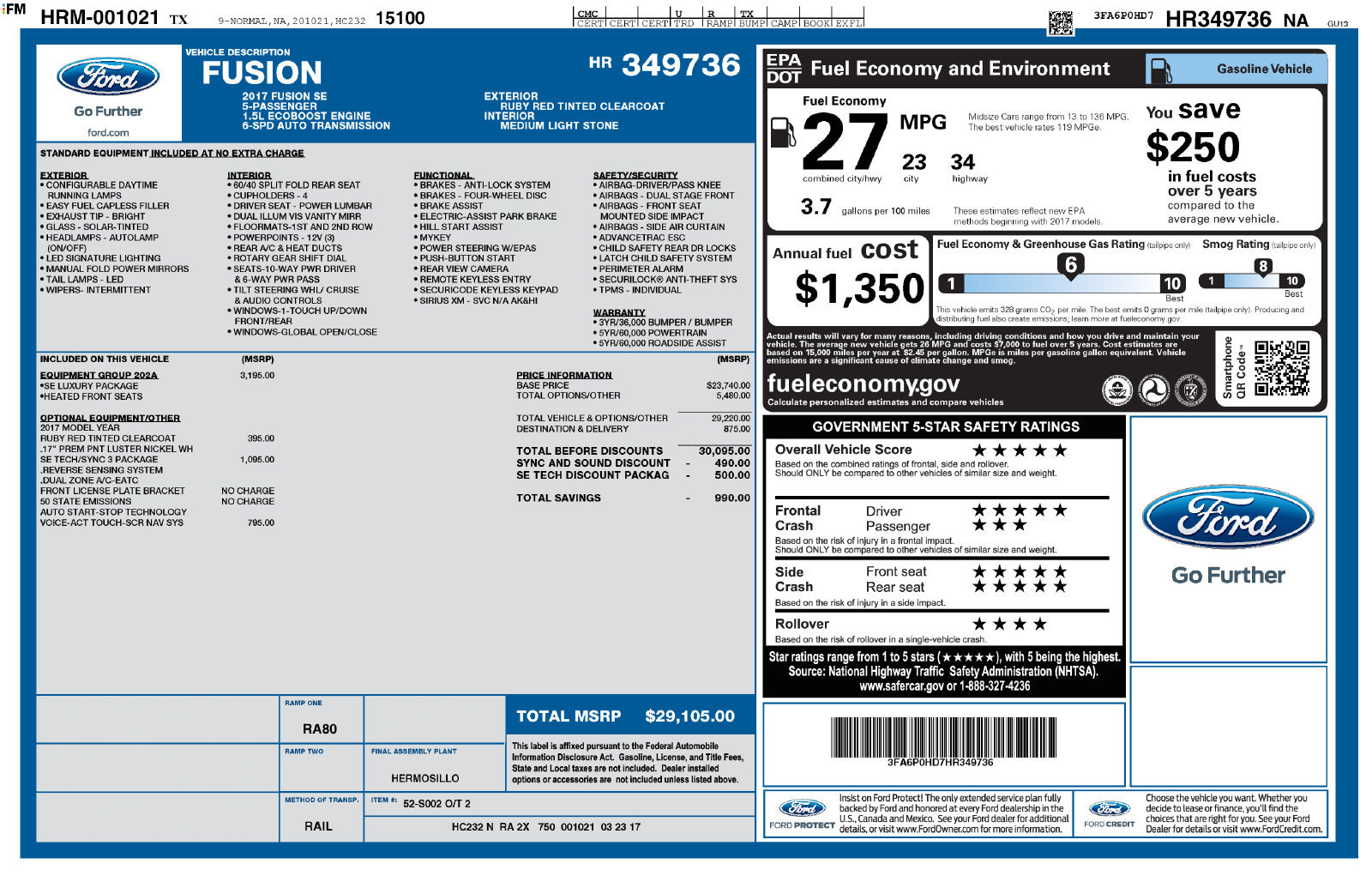 Used 2017 Ford Fusion SE w/ Fusion SE Technology Package FWD image 2