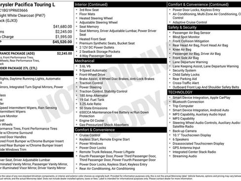 Used 2023 Chrysler Pacifica Touring-L w/ S Appearance Package FWD image 34