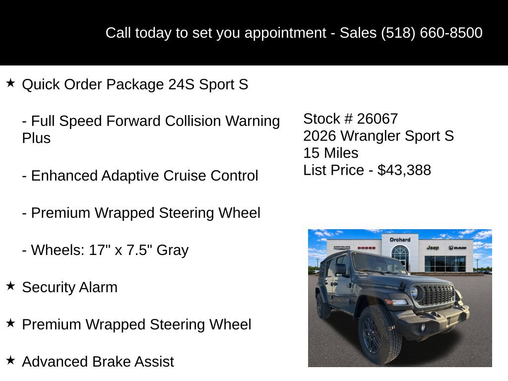 New 2026 Jeep Wrangler Unlimited Sport AWD/4WD image 10
