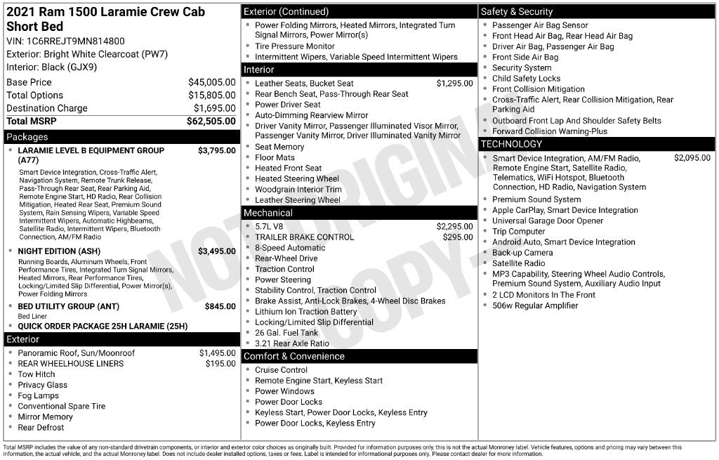 Used 2021 RAM 1500 Laramie RWD image 5