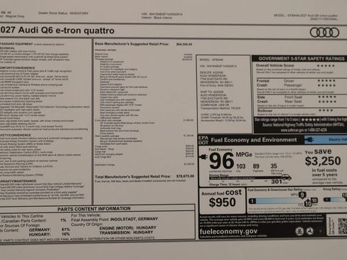 New 2027 Audi Q6 e-tron Prestige AWD/4WD image 43