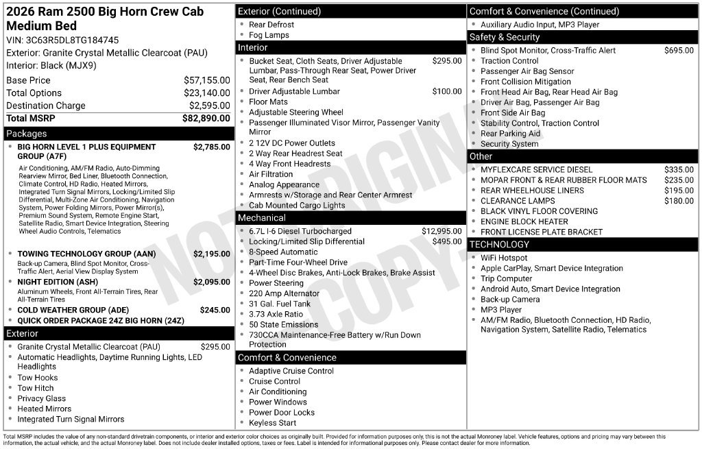 New 2026 RAM 2500 Big Horn AWD/4WD image 6