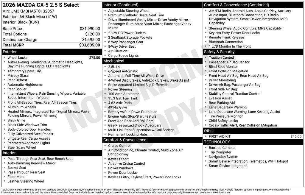 New 2026 MAZDA CX-5 Select AWD/4WD image 34