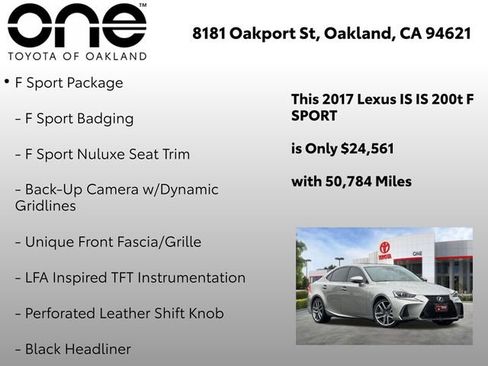Used 2017 Lexus IS 200t F Sport w/ F Sport Package image 5