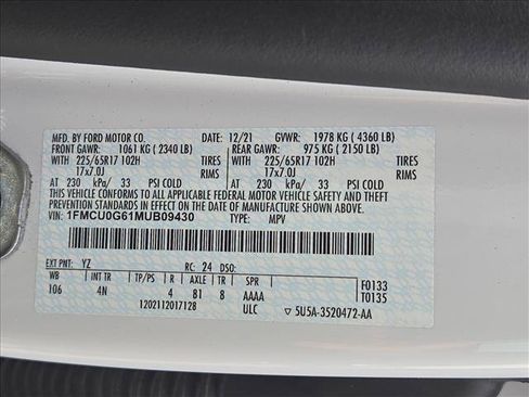 Certified 2021 Ford Escape SE w/ Convenience Package FWD image 25